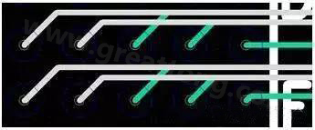 兩個過孔間能過兩根線的BGA出線,共用2個走線層