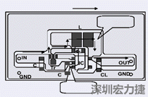 圖2：升壓電路的PCB設計示例。