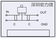 圖3：降壓電路的PCB設計示例。