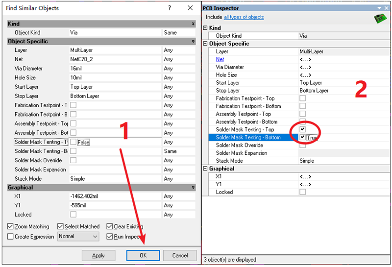 過(guò)孔（VIA）蓋油，不用蓋油可以跳過(guò)。